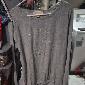 Michael Kors Heather Gray Long Sleeve Top